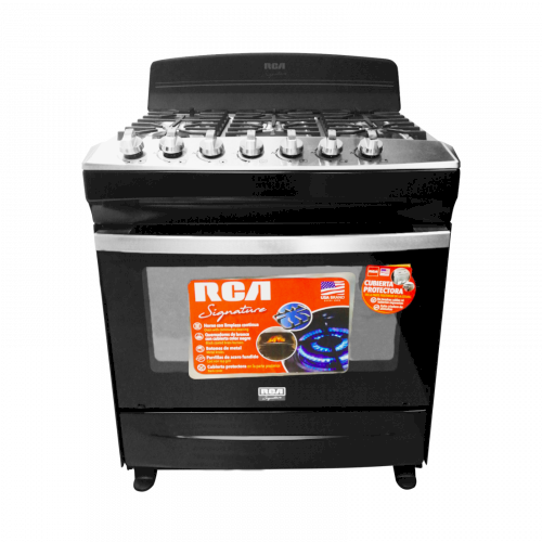 ESTUFA D/GAS 30" (A+) "RCA" 6 QUEMADORES  HIERRO FUNDIDO NEGRA  #RCCR7603B
