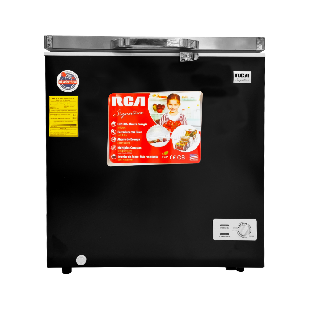 FREEZER HOR. 1 PUERTA 5.4 PIES (A+) "RCA" NEGRO #RCSF54DA