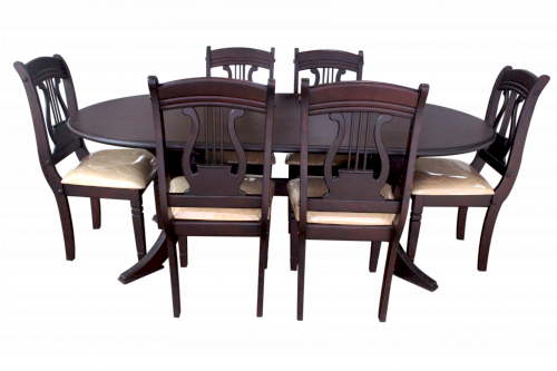 JUEGO  DE COMEDOR OVALADO "VERSALLE"  6-SILLAS #AMAYA