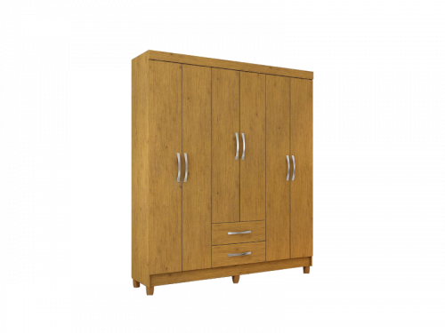 ROPERO "DOMANI" 6 PUERTAS 2 GAVETAS IMBUIA/CASTAÑO #IMUCA