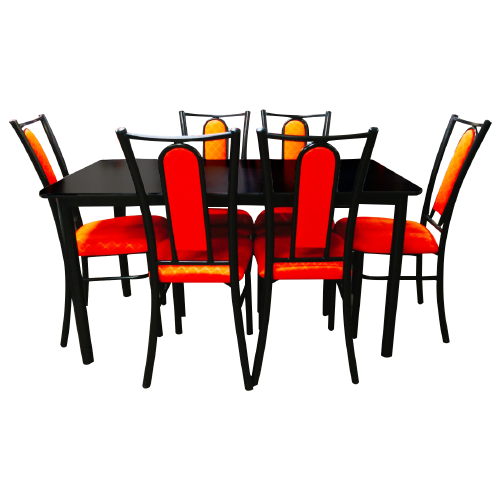 JGO DE COMEDOR D/METAL "CLASICO"  6 SILLAS #MD