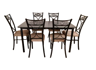 JGO DE COMEDOR D/METAL "MONARCA" 6 SILLAS #MD
