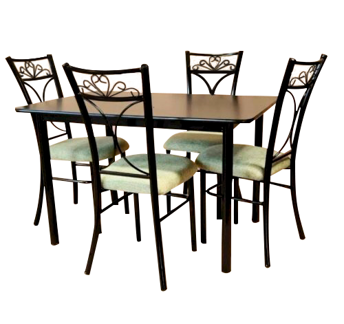 JGO DE COMEDOR D/METAL "MONARCA" 4 SILLAS #MD