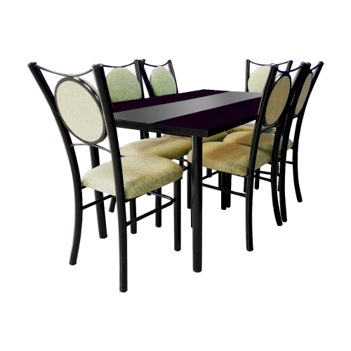 JGO DE COMEDOR D/METAL "MADRID"  6 SILLAS #MD