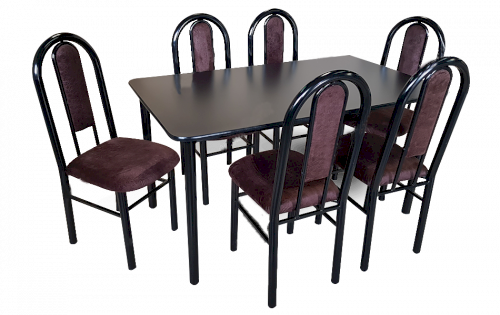 JGO DE COMEDOR D/METAL "DELUXE"  6 SILLAS #MD