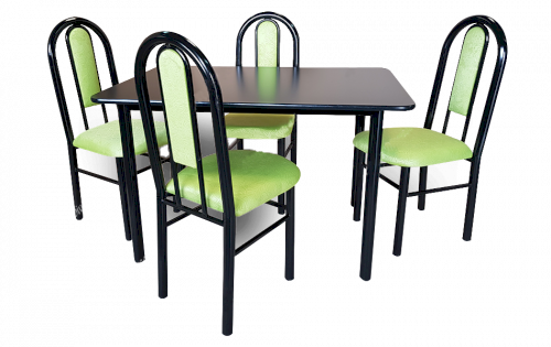 JGO DE COMEDOR D/METAL "DELUXE" 4 SILLAS #MD