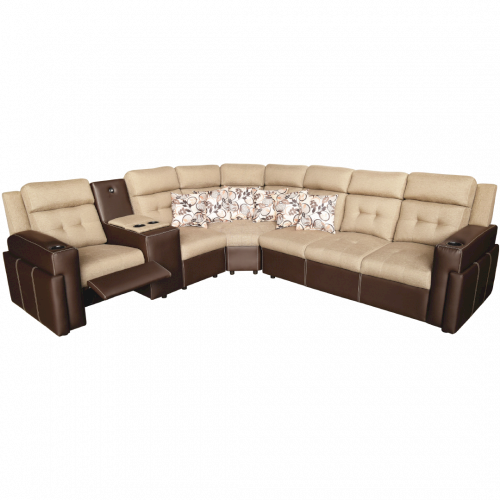 JGO DE SALA MODULAR "CHICAGO" 4 PIEZAS -SILLON RECLINABLE + 6 COJINES -USB #CENTURY