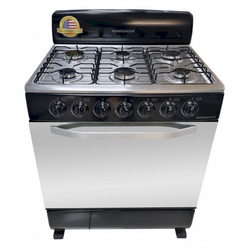 ESTUFA D/GAS 30" (A+) "AMERICAN COOL" HIERRO COLADO NEGRA #AGS3270