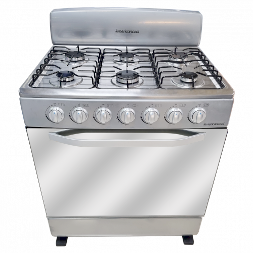 ESTUFA DE GAS 30" (A+) "AMERICAN COOL" HIERRO COLADO SILVER #AGS3260