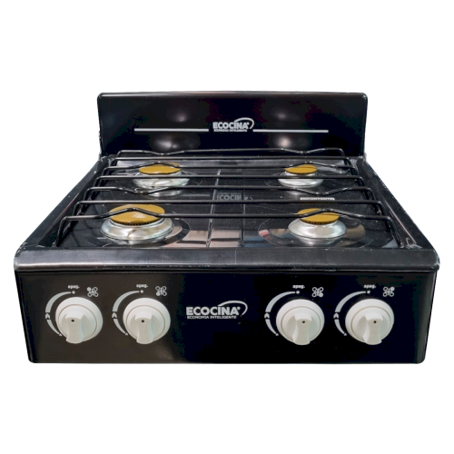 ESTUFA GAS D/MESA  4  QUEM  ECOCINA  NEGRA #C-4RN