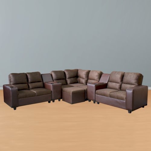 JGO DE SALA "MADRID MODULACION" 7 PIEZAS +5 COJINES+1 BUTACA COLOR CAFE #FAMESA