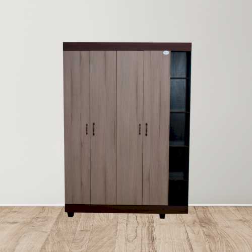 ROPERO 4 CUERPOS BASICO LIBRERA LISO  CHOCOLATE TECH UV #FAMESA