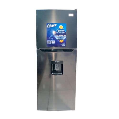 REFRI NO FROST C/DISPENSADOR 2 PUERTAS 12 PIES   (A+) "OSTER" "NEGRO" INOX #OS-NFME21200BD