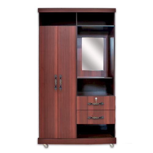 ROPERO "LUXENBURGO INNOVA" 2 PUERTAS+2 GAVETAS+ESPEJO WENGUE LISO #LA MUEBLERIA