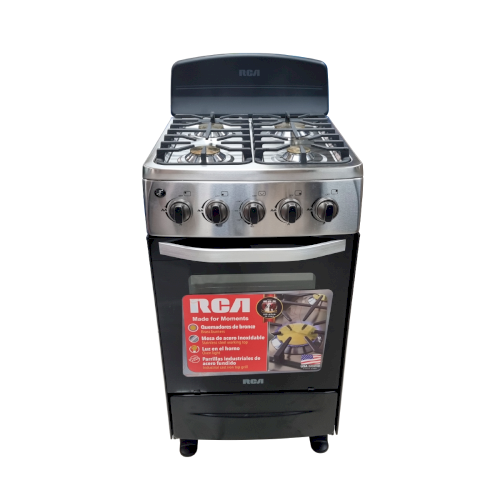 ESTUFA D/GAS 20" (A+) "RCA" 4 QUEMSADORES/LUZ INOX  #RCCR22