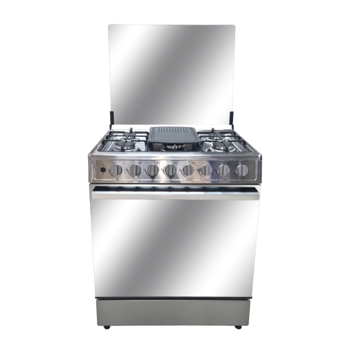ESTUFA D/GAS 30" (A+) "OSTER" 6 QUEMADORES/TAPA VIDRIO INOX  #OS-GSGMI30HS