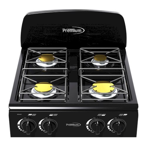 ESTUFA D/MESA GAS 4 QUEMADORES "PREMIUM" NEGRA #PPS407
