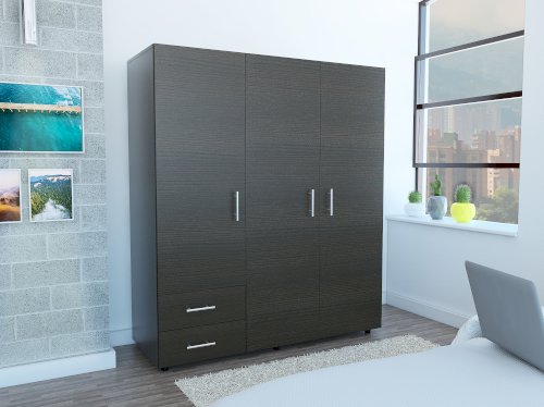 ROPERO  "DASSEL VENECIA "  3 PUERTAS + 2 GAVETAS CAFÉ OSCURO   #CLN2468 #RTA