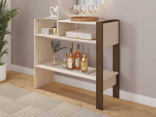 MESA DE CENTRO(APARADOR) "MENFIS" CAFÉ-BLANCO #F.00657.272 #CAEMMUN